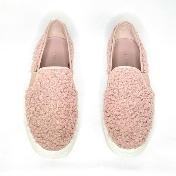 Vince Blair 5 Pink Faux Shearling Slip-On Sherpa Sneaker Sz 7 - Picture 4 of 8